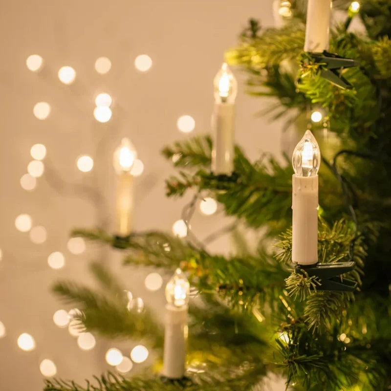 Clip-on Christmas tree candles with remote, view 2