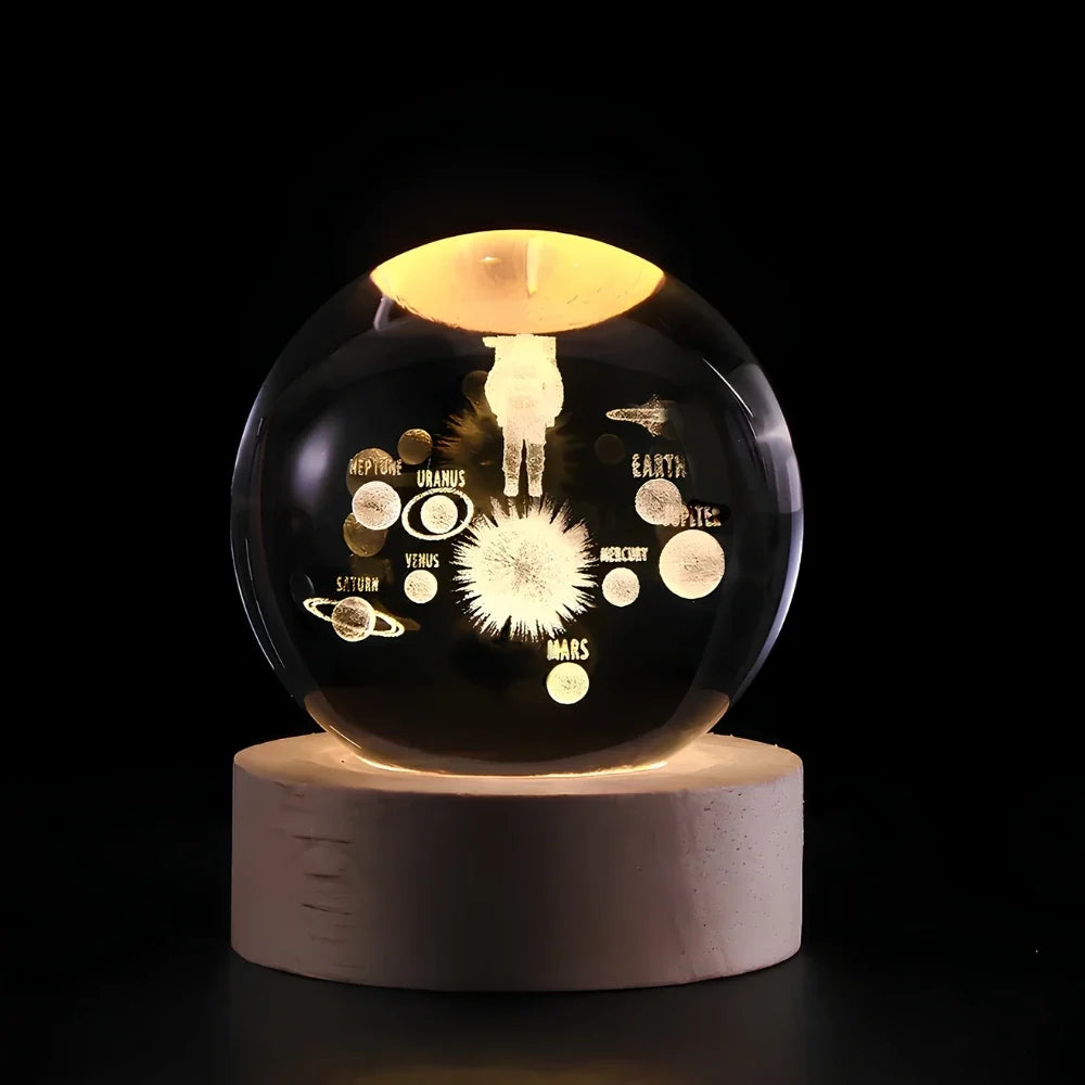 3D crystal ball lamp, moon & galaxy, view 7