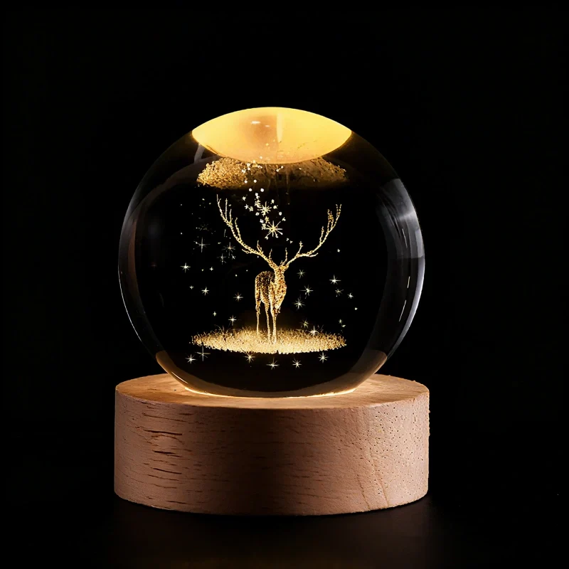 3d crystal ball lamp, reindeer
