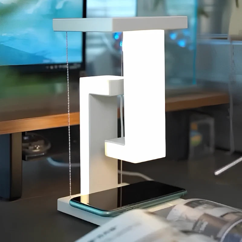LED lamp with wireless charger, view 6