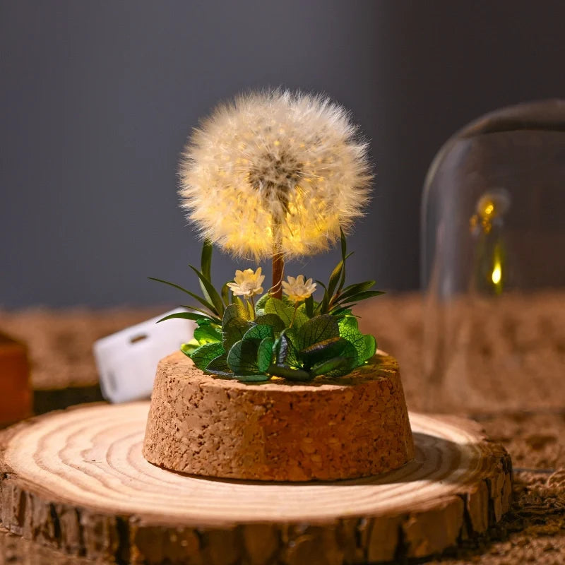 Dried flower night light, glass dome, view 6