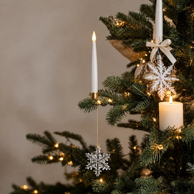 Christmas tree candles with remote, flameless, view 8