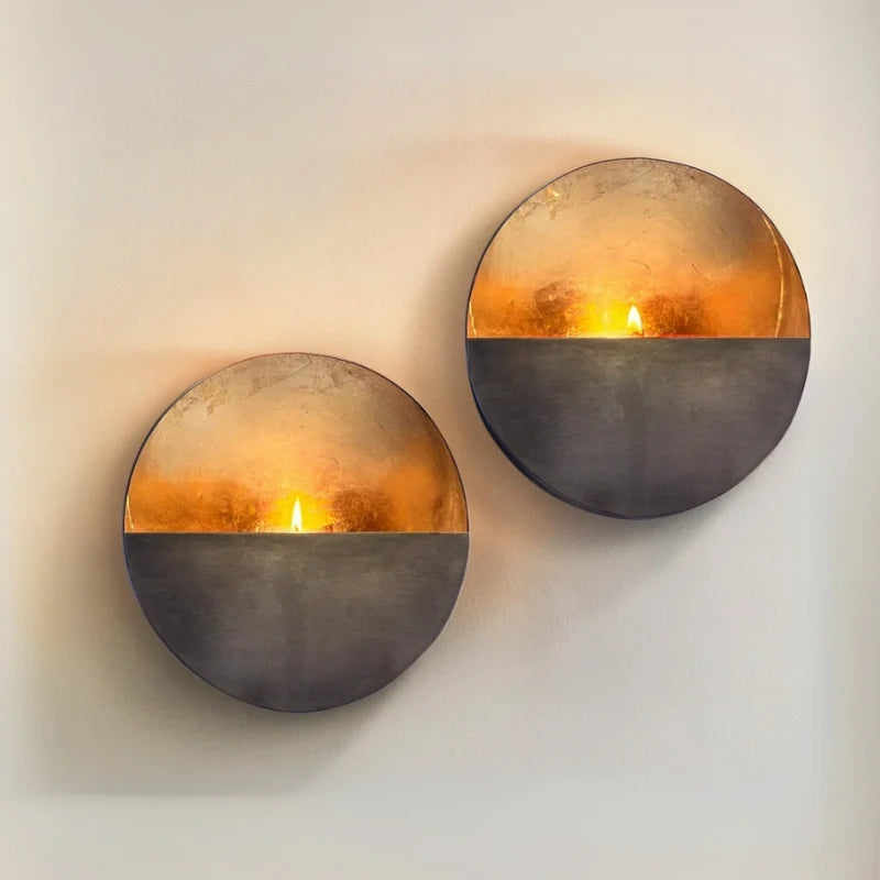 Wall candle holder, hammered metal, view 8