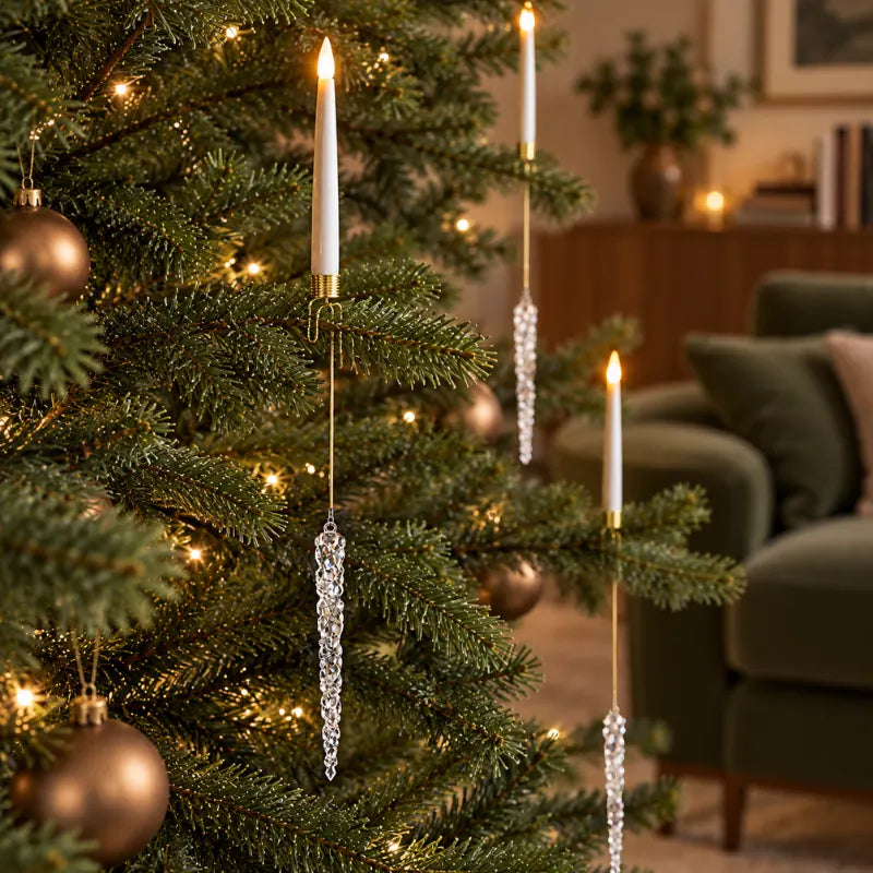 Christmas tree candles with remote, flameless, view 6