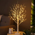 Birch tree light, battery operated LED, view 1