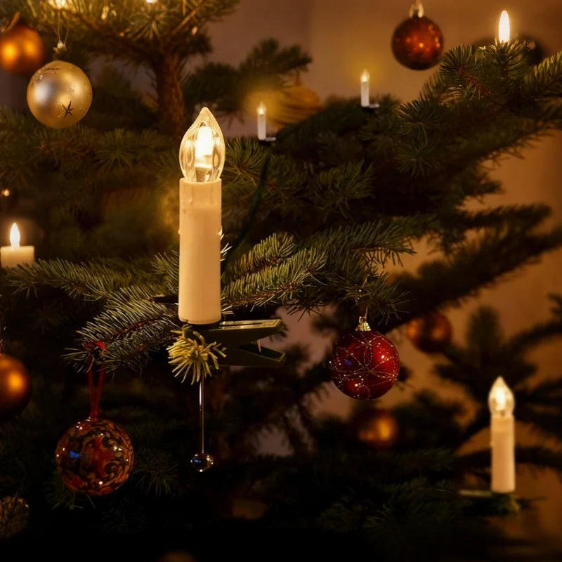 Clip-on Christmas tree candles with remote, view 1