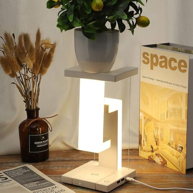 LED lamp with wireless charger, view 7