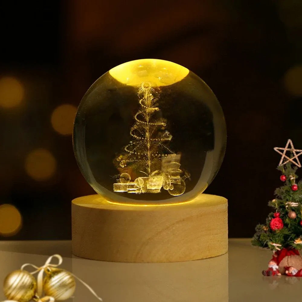 3d crystal ball lamp, christmas tree