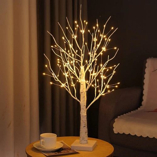 Birch tree light, battery operated LED, view 2