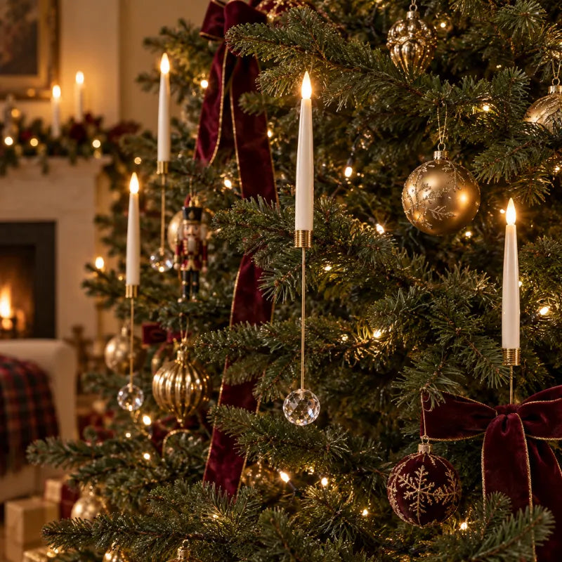 Christmas tree candles with remote, flameless, view 5