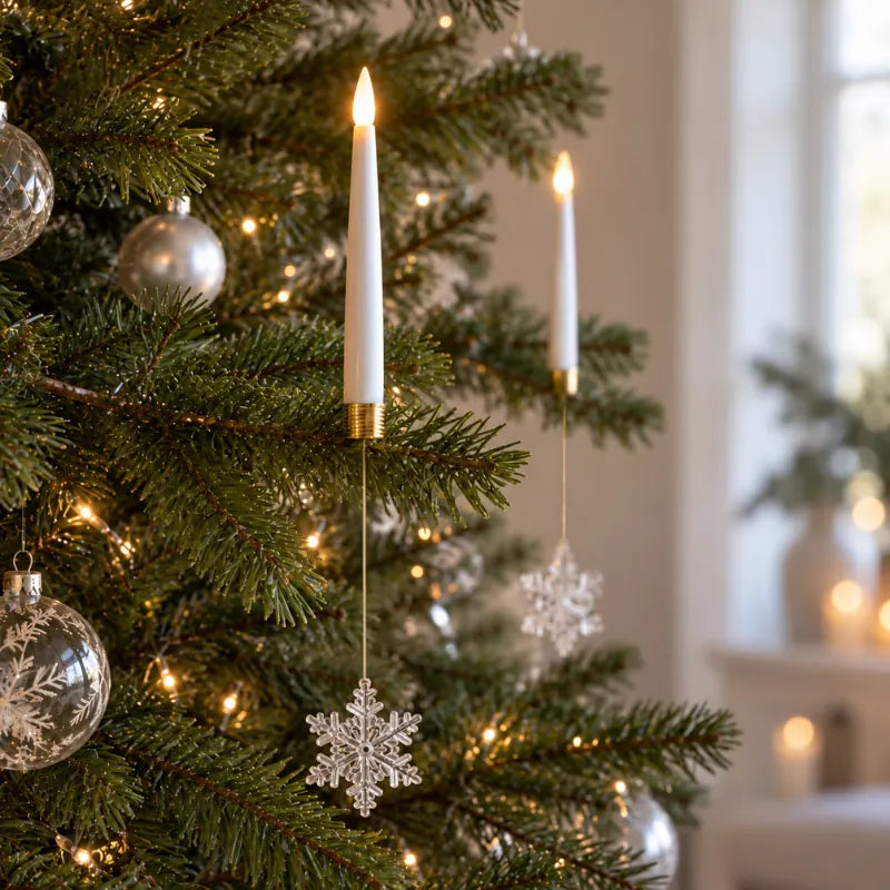 Christmas tree candles with remote, flameless, view 3