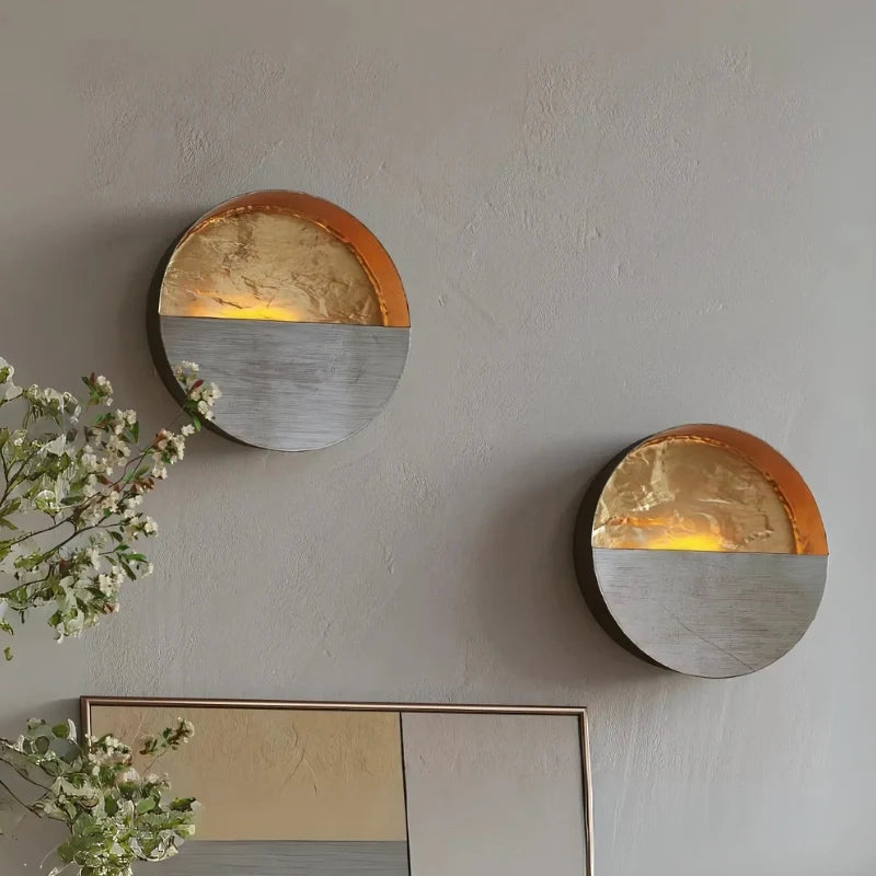 Wall candle holder, hammered metal, view 2