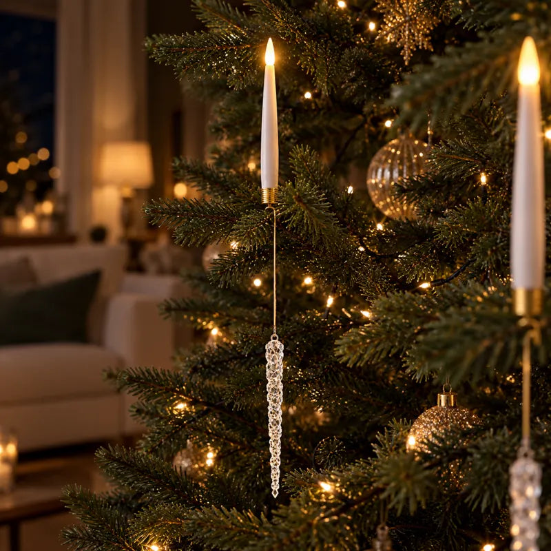 Christmas tree candles with remote, flameless, view 4