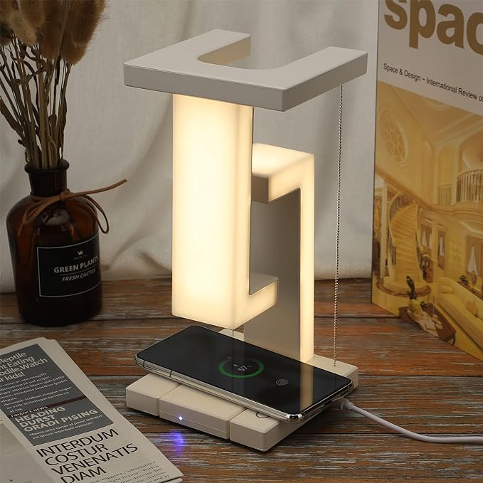 LED lamp with wireless charger, view 5