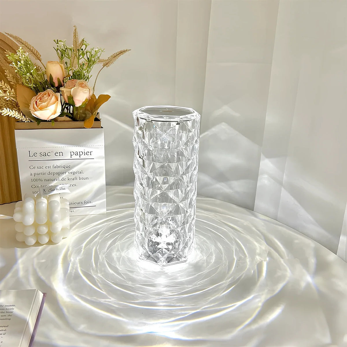 Crystal touch lamp with remote, view 8