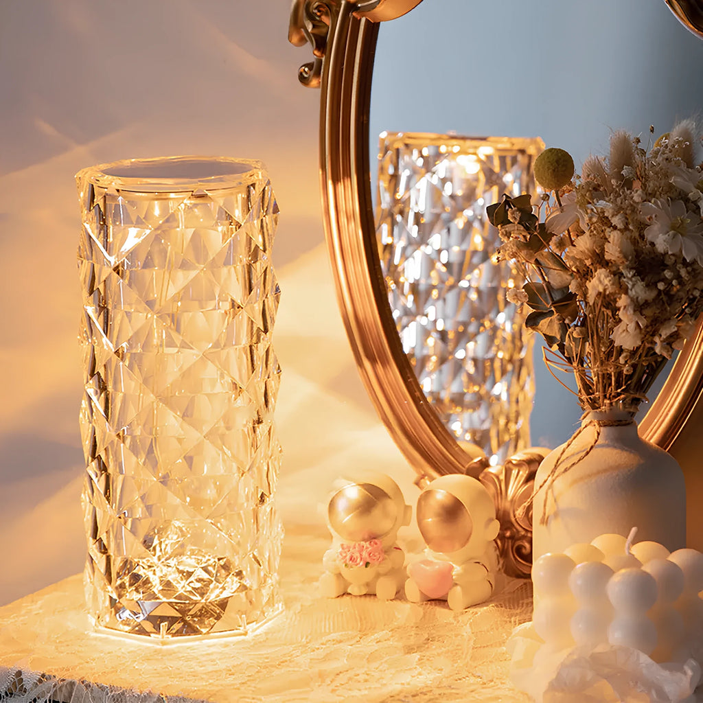 Crystal touch lamp with remote, view 4