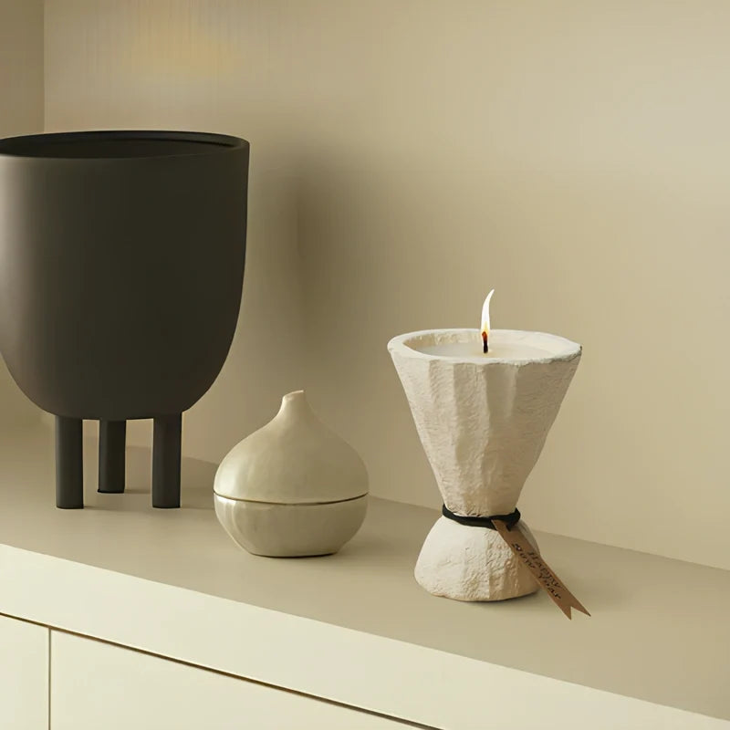 Concrete candle holder, nordic cement, view 6