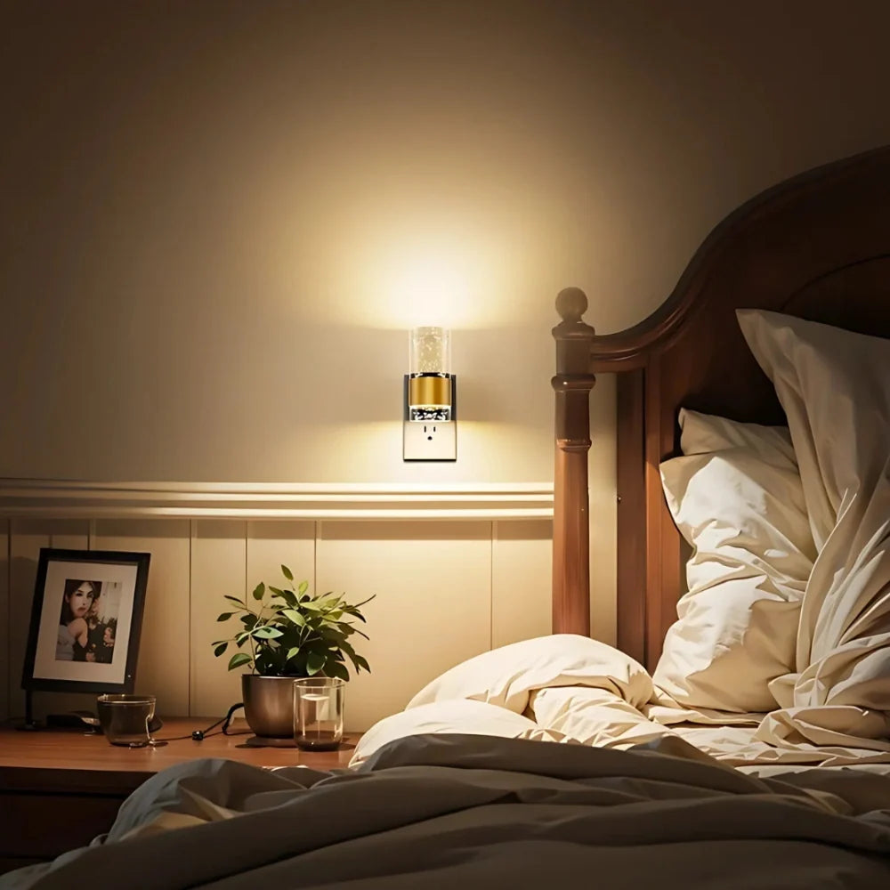 Plug in night light, dusk to dawn sensor, view 1