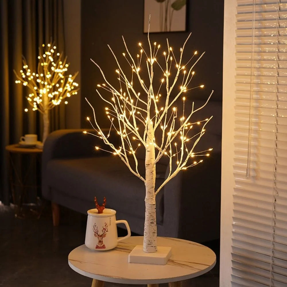 Birch tree light, battery operated LED, view 5