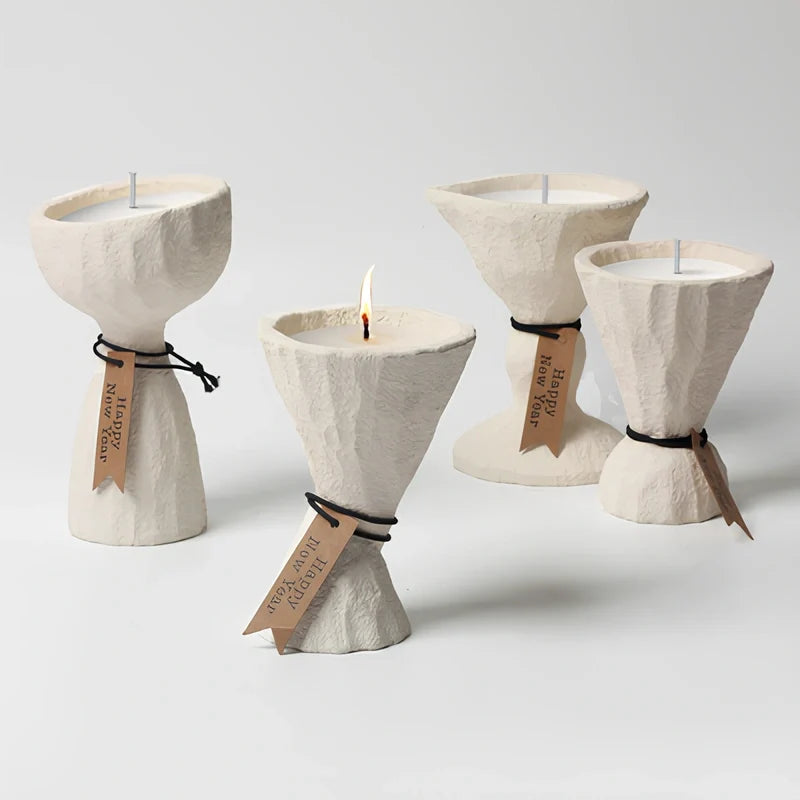 Concrete candle holder, nordic cement, view 5