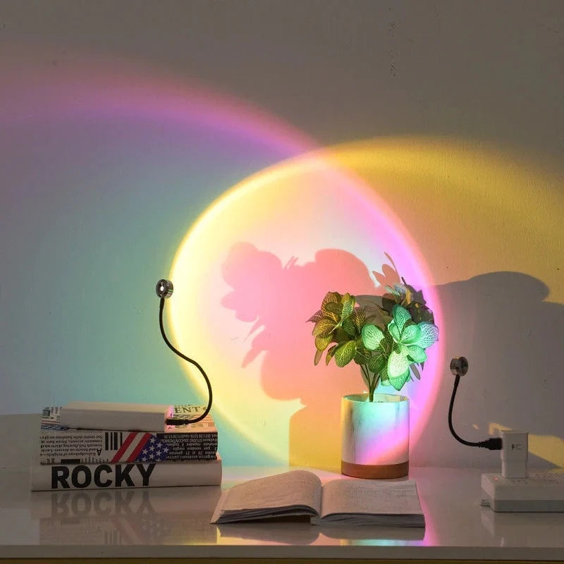 Sunset lamp projector night light, view 1