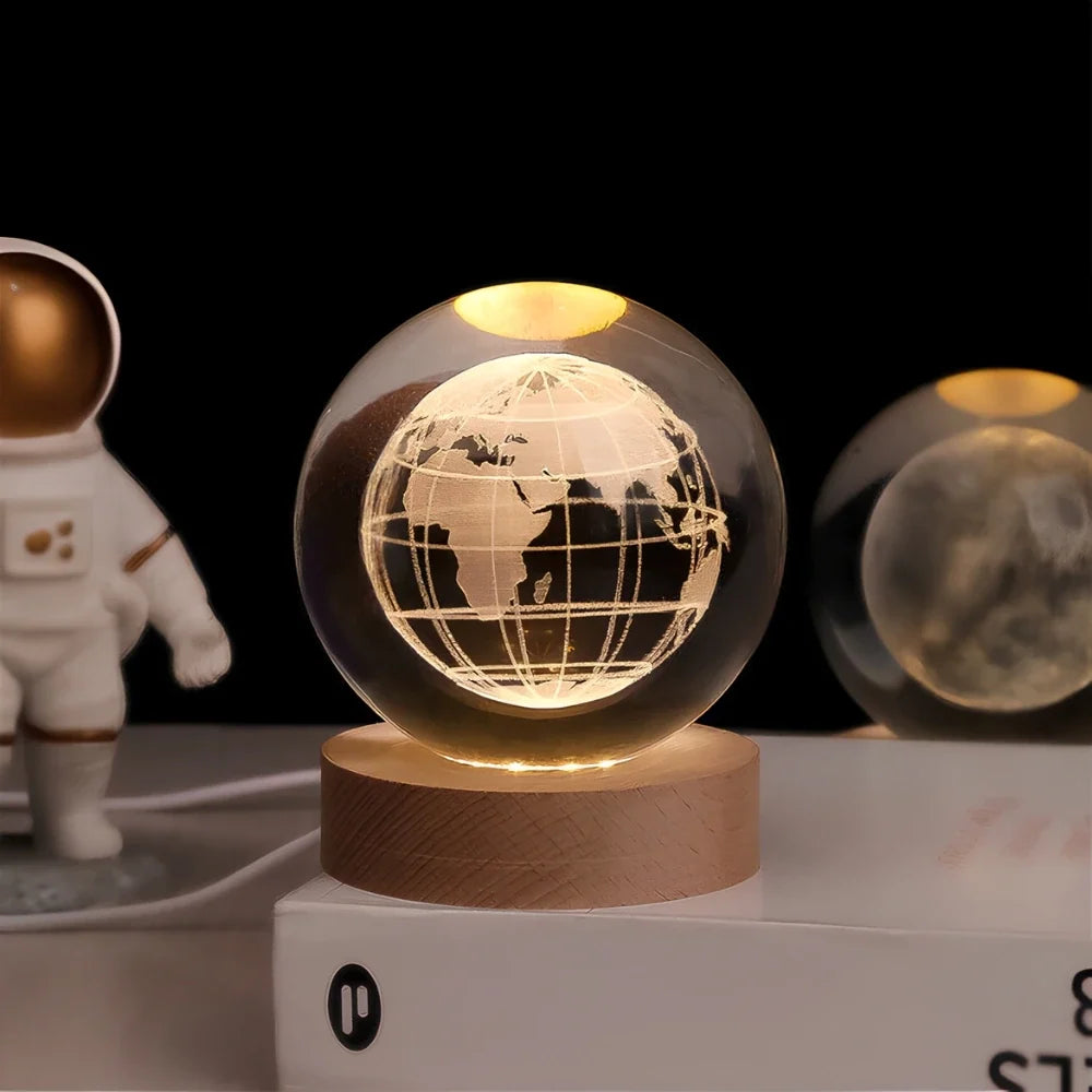 3d crystal ball lamp, earth