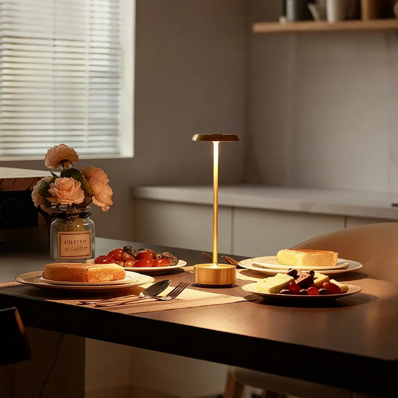 Modern cordless table lamp, aluminium, view 5