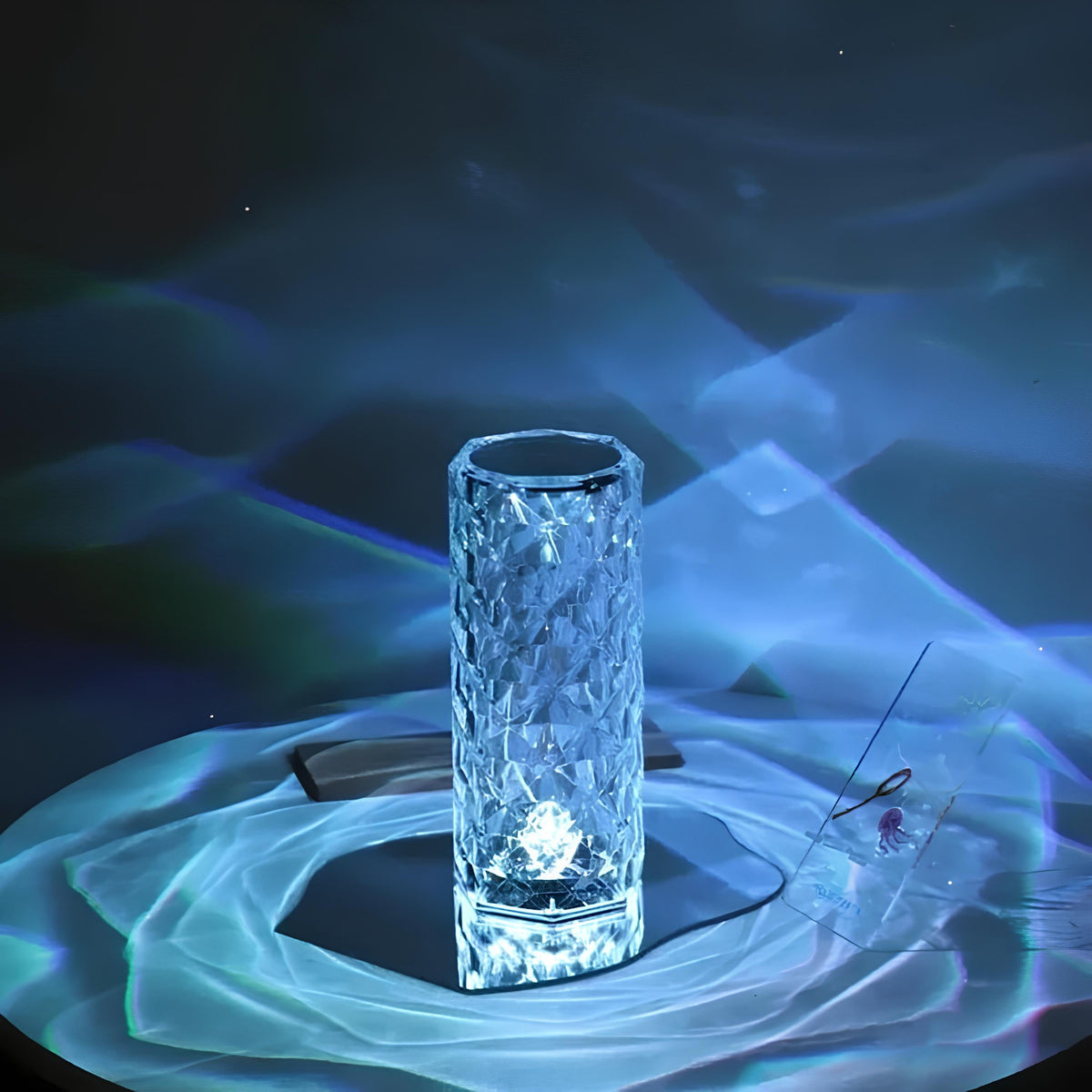 Crystal touch lamp with remote, view 5