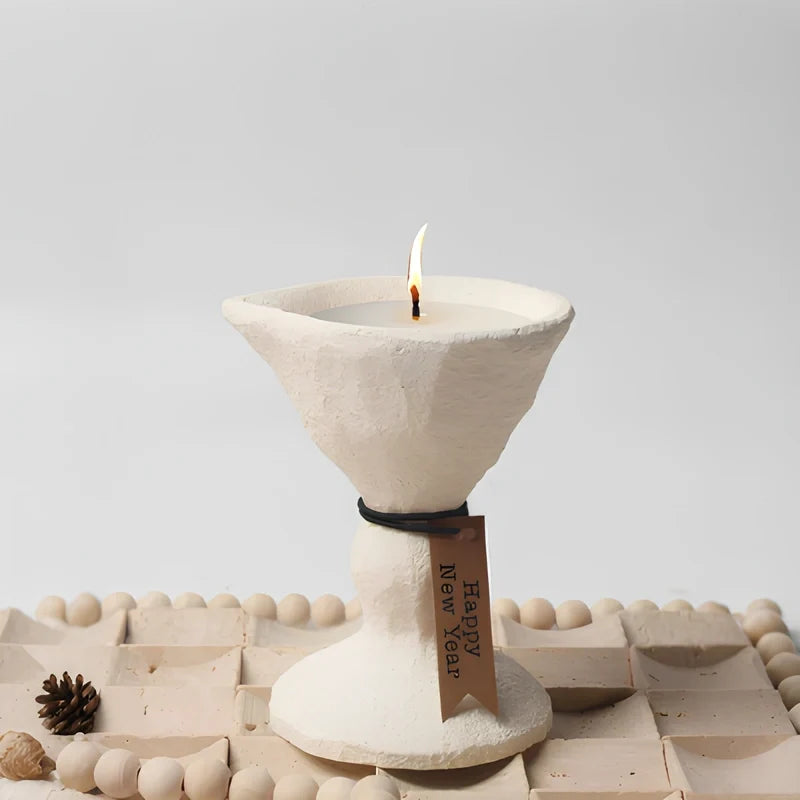 Concrete candle holder, nordic cement, view 2