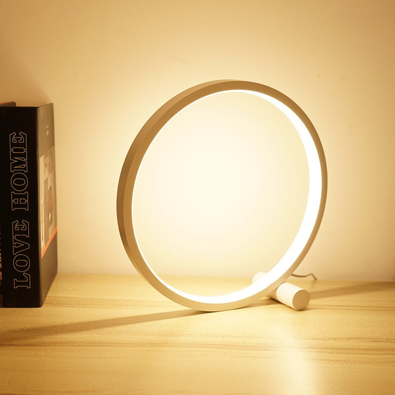 Modern halo bedside lamp, dimmable, view 4