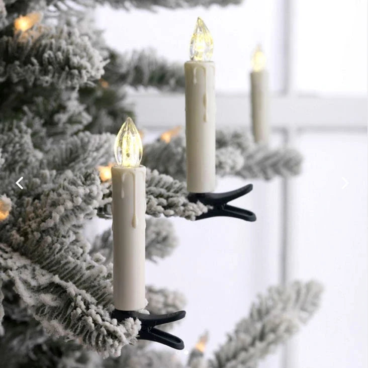 Clip-on Christmas tree candles with remote, view 3