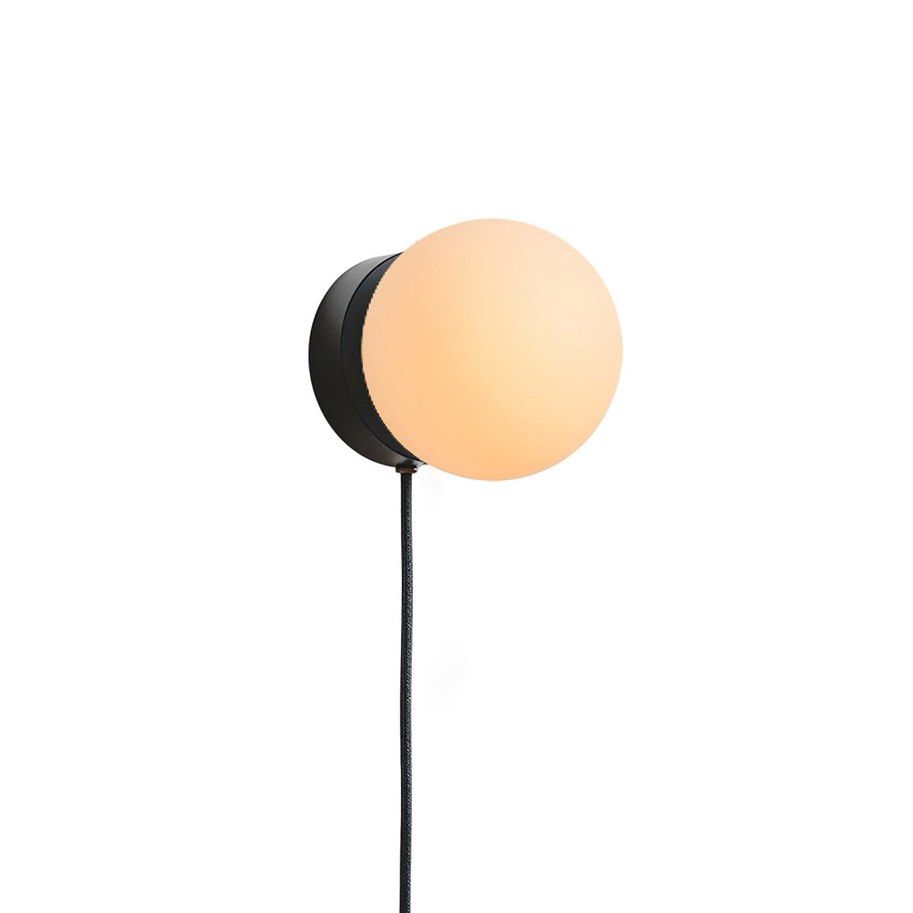 Plug in wall sconce, glass globe, view 1