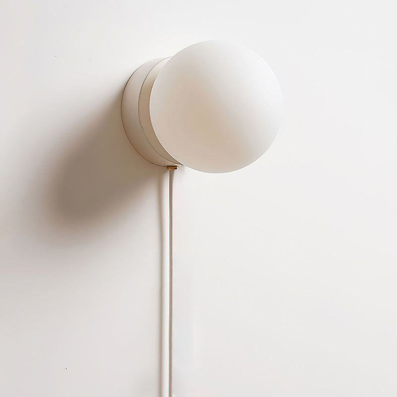 Plug in wall sconce, glass globe, view 3