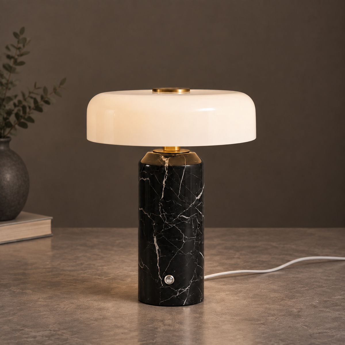 Marble table lamp, rechargeable cordless, view 9