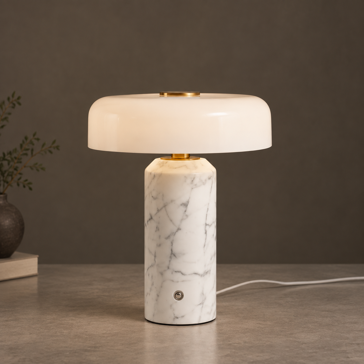 Marble table lamp, rechargeable cordless, view 10