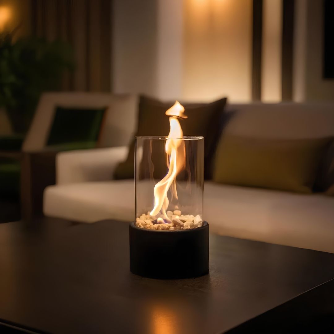 Indoor glass oil lamp, view 1