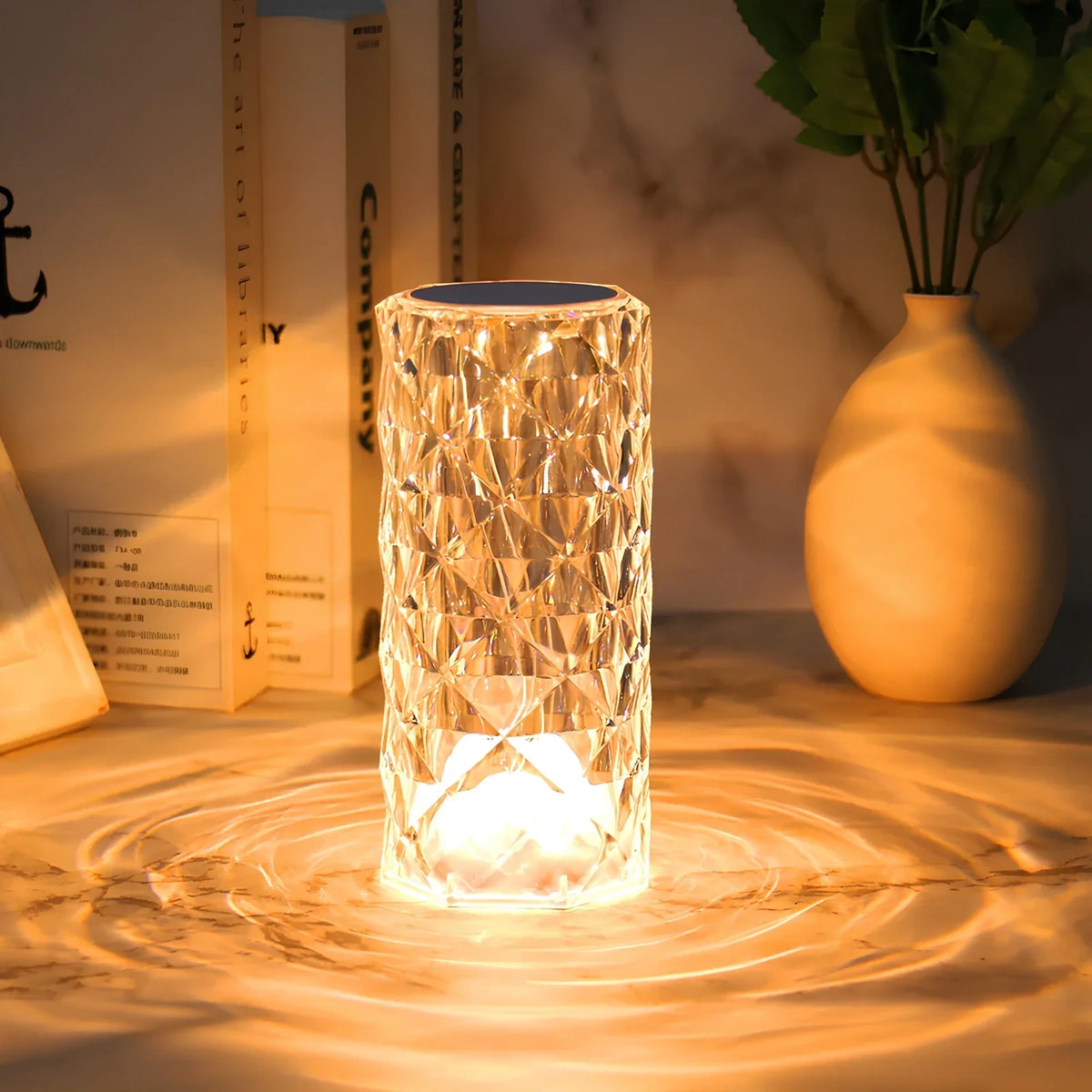 Crystal touch lamp with remote, view 2