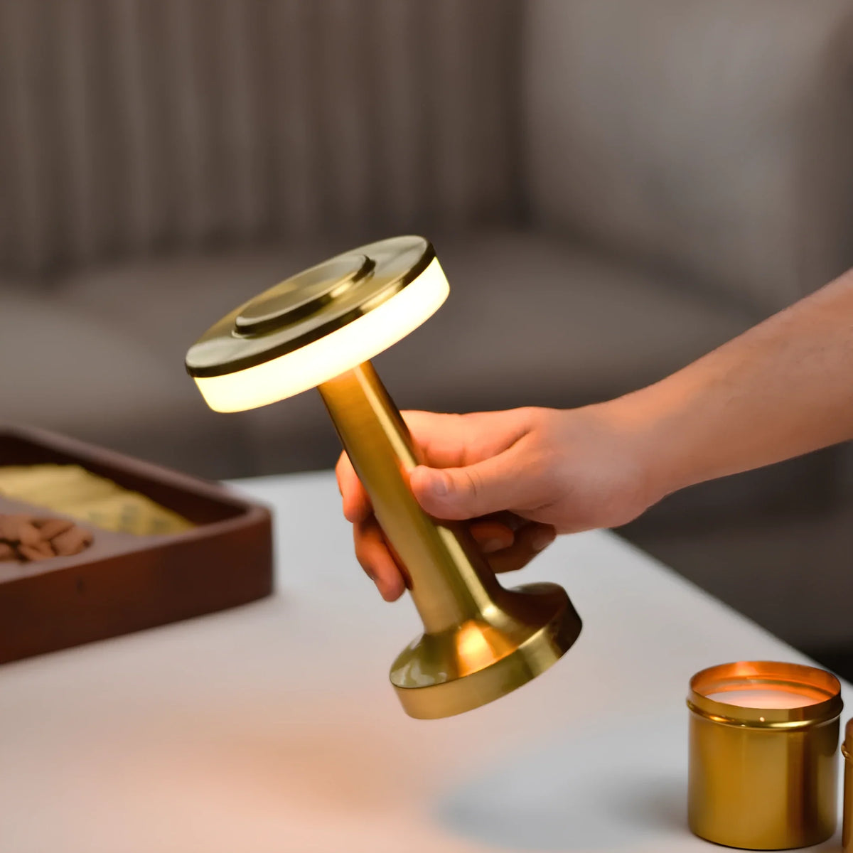 Cordless bar table lamp, rechargeable LED, view 8