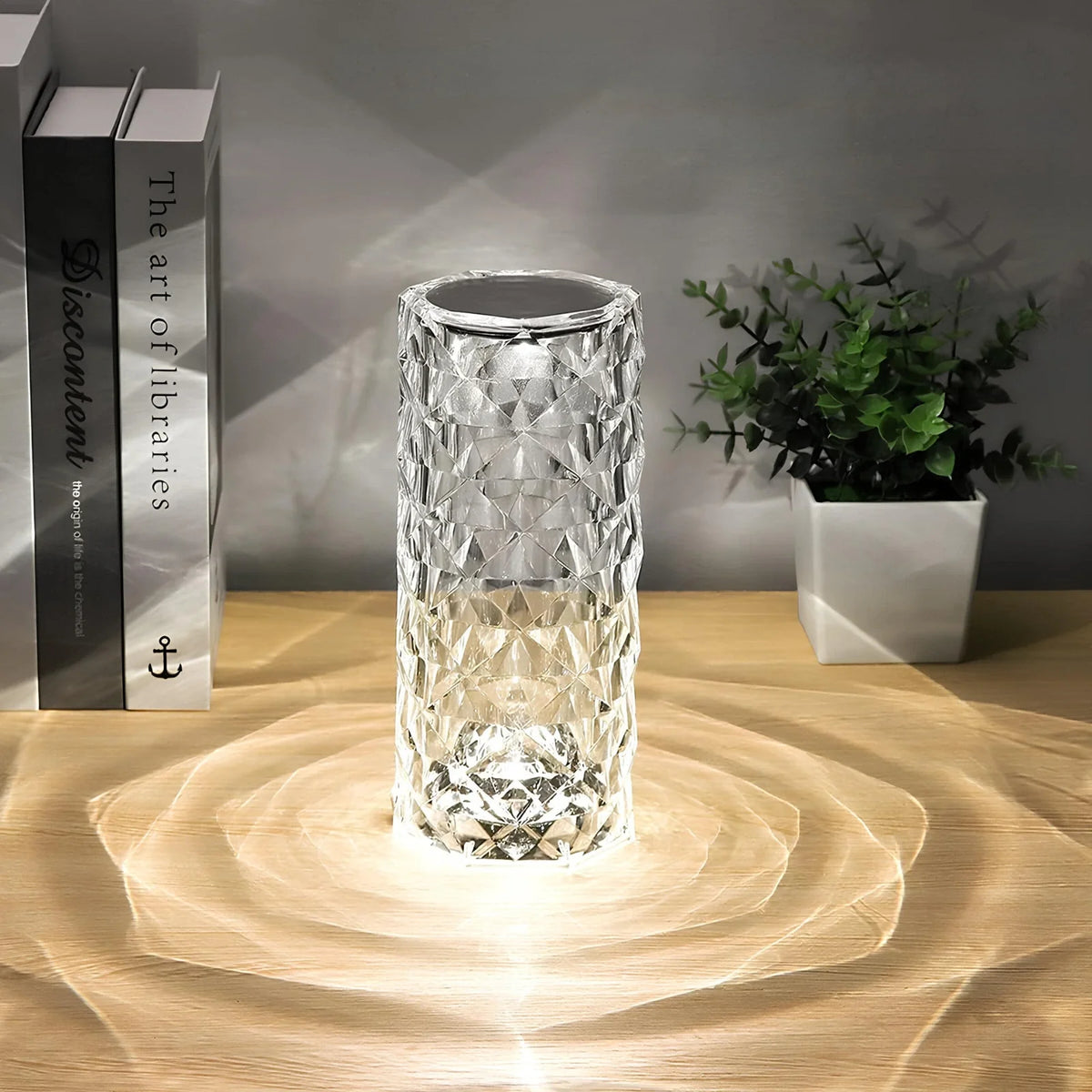 Crystal touch lamp with remote, view 6
