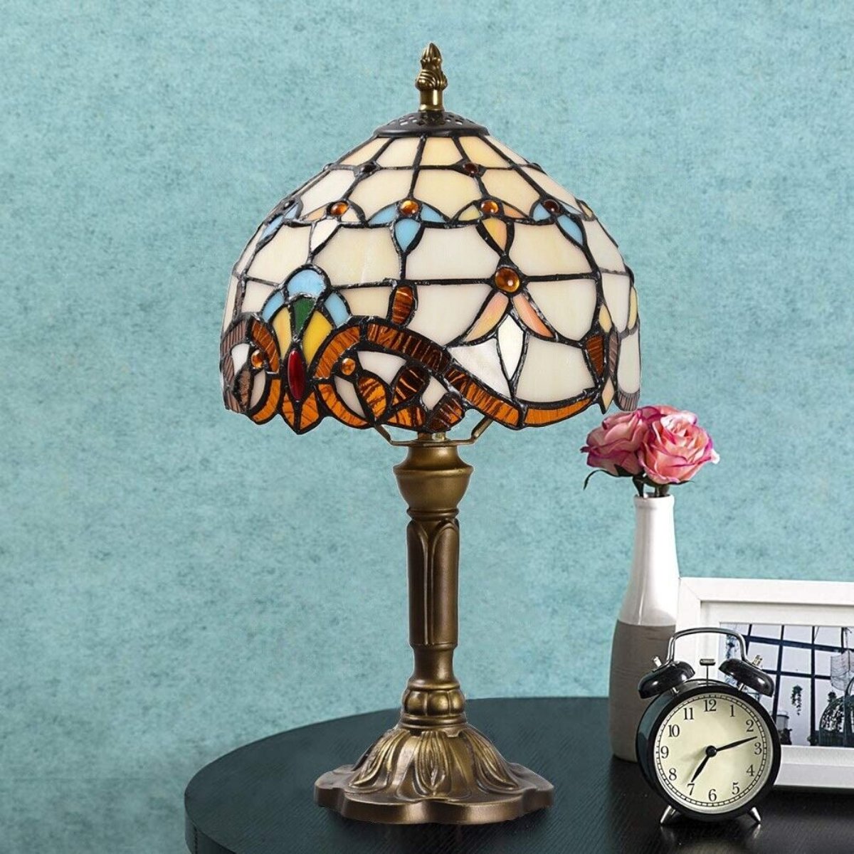 Stained glass table lamp, tiffany style, view 6