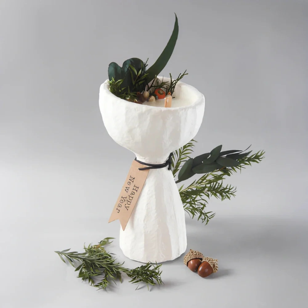 Concrete candle holder, nordic cement, view 3