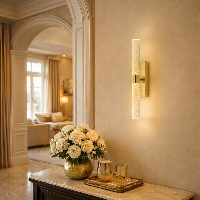 Gold wall sconce, cordless rechargeable, view 3