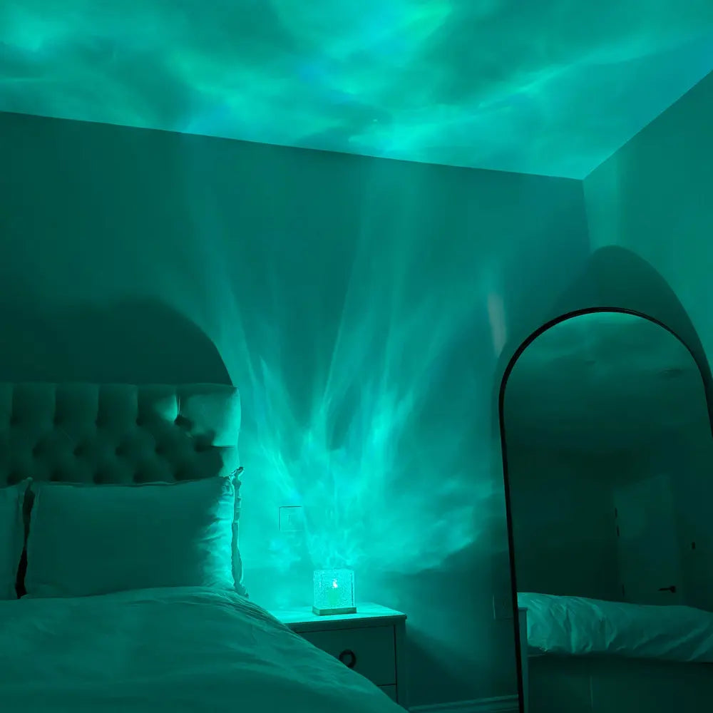 Northern lights cube lamp with remote, view 2